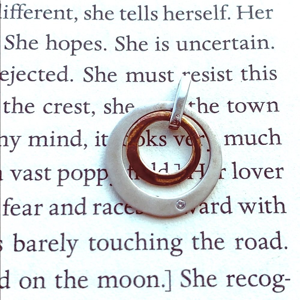 Silver & Gold Pendant w/ 💎 Diamond Accent